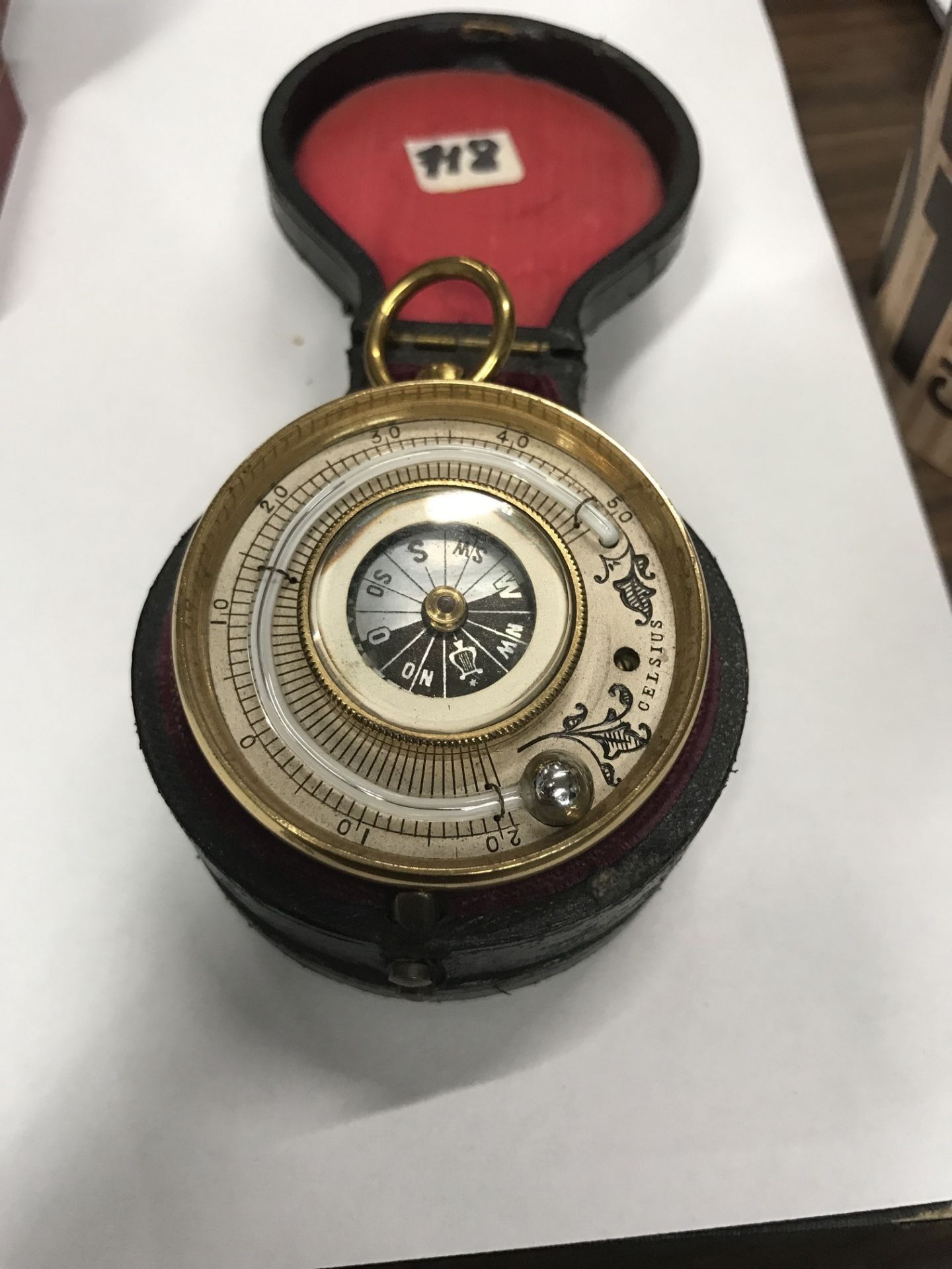 OLD COMPASS IN ORIGINAL DOUBLE OPENING CASE