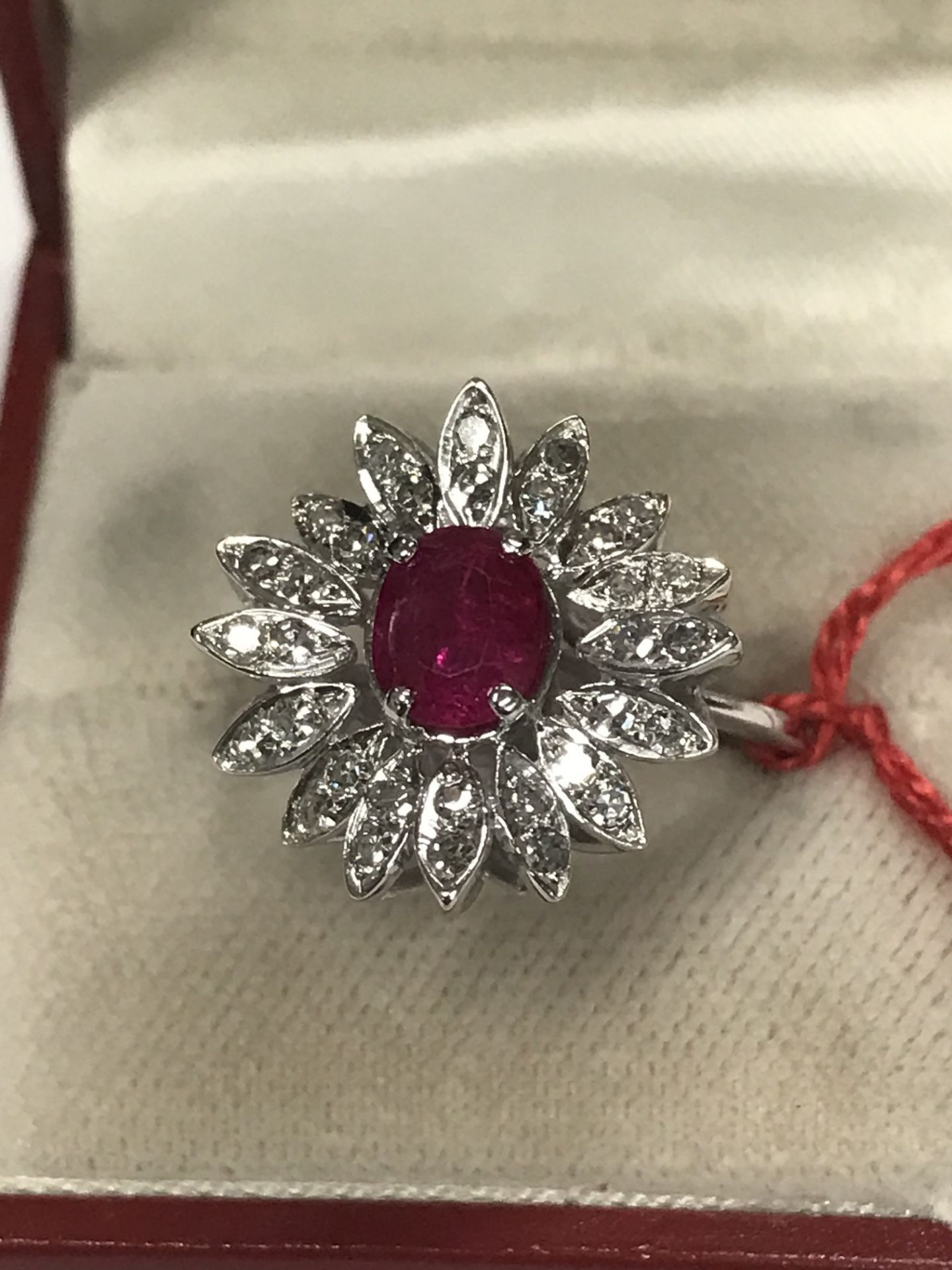 RUBY APPROX 1.50ct & DIAMOND APPROX 1.30ct RING MARKED 750