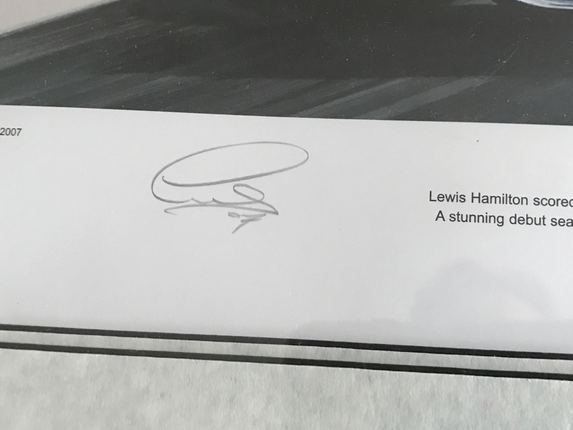 LEWIS HAMILTON SIGNED PRINT OF 2007 CANADIAN GRAND PRIX WITH C.O.A - Image 2 of 6