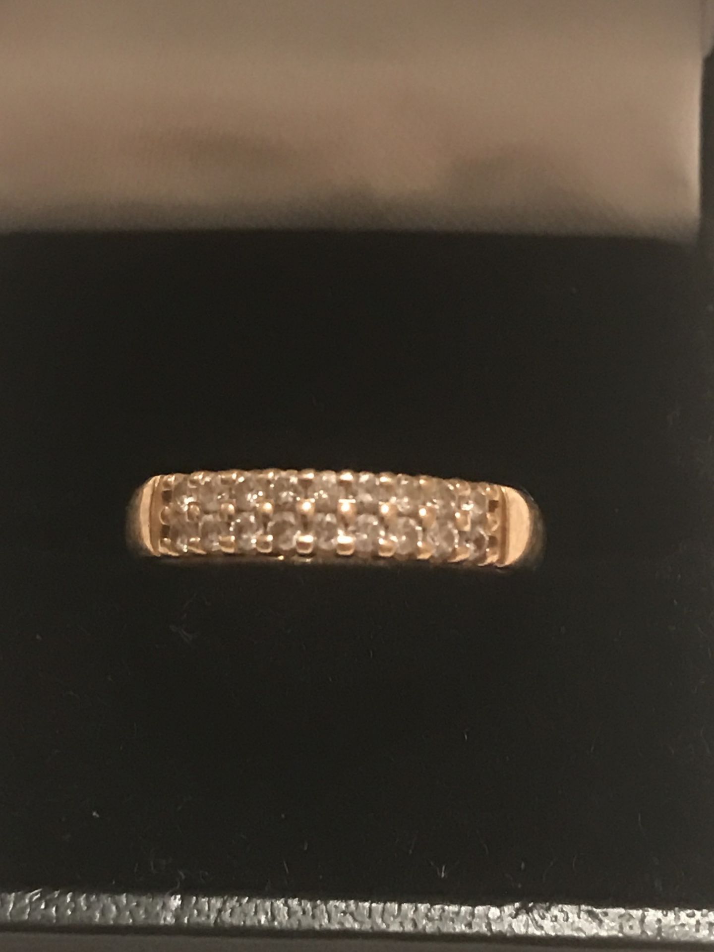 18k YELLOW GOLD 2 ROW DIAMOND RING 0.36ct