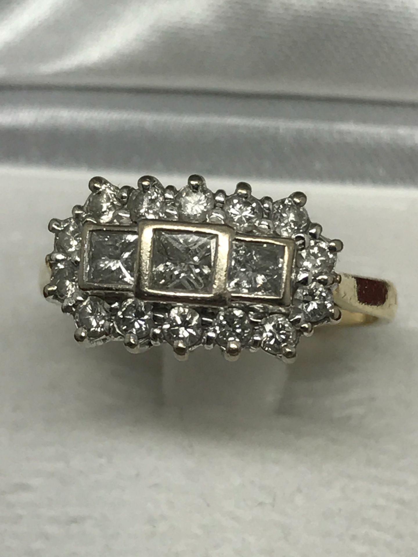 18ct GOLD DIAMOND BOAT RING EST 1.00ct