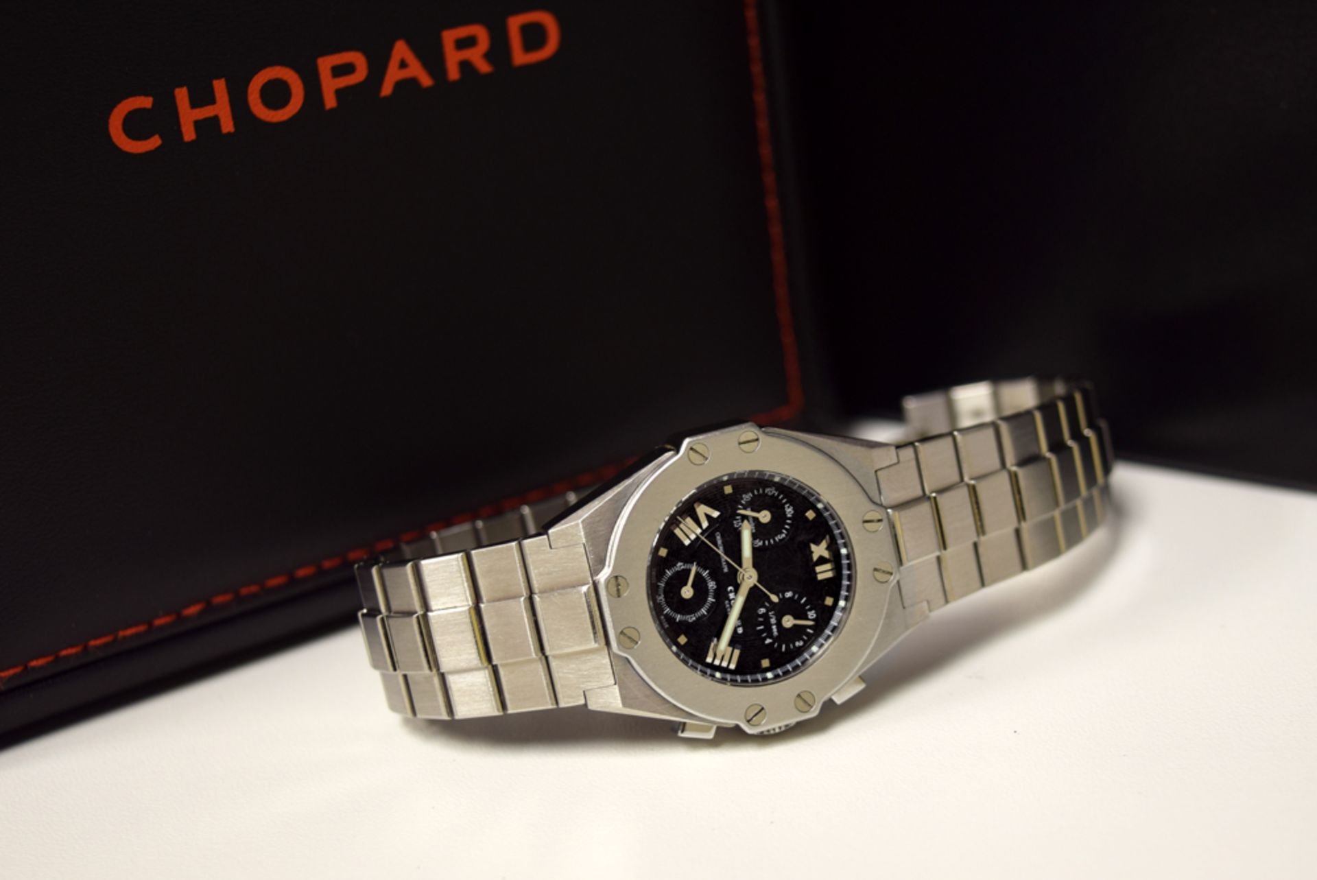 CHOPARD ST. MORITZ CHORNOGRAPH - STEEL w/ BLACK DIAL