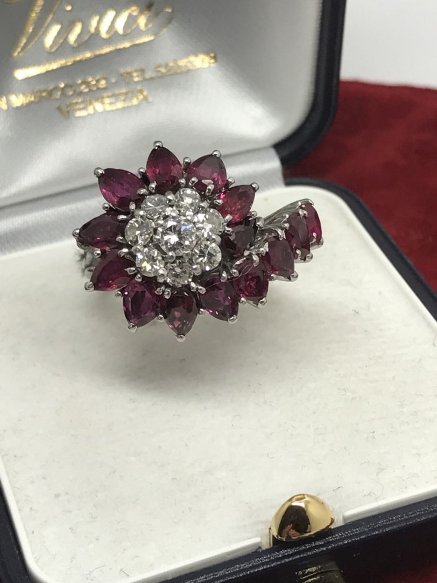 18ct WHITE GOLD 3.00ct RUBY & 1.00ct DIAMOND RING - Image 2 of 2