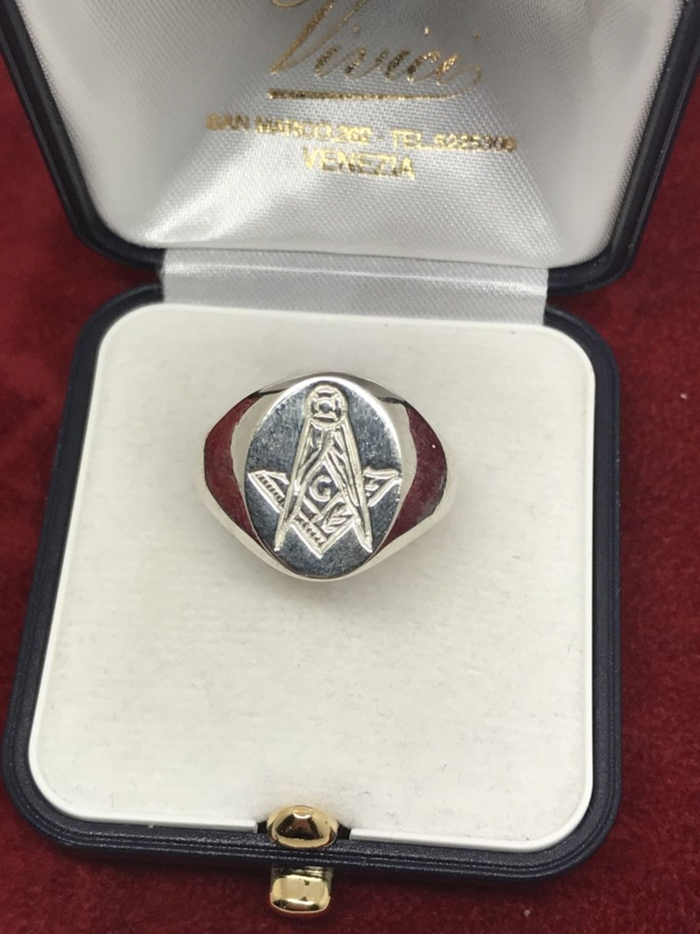 SILVER MASONIC RING