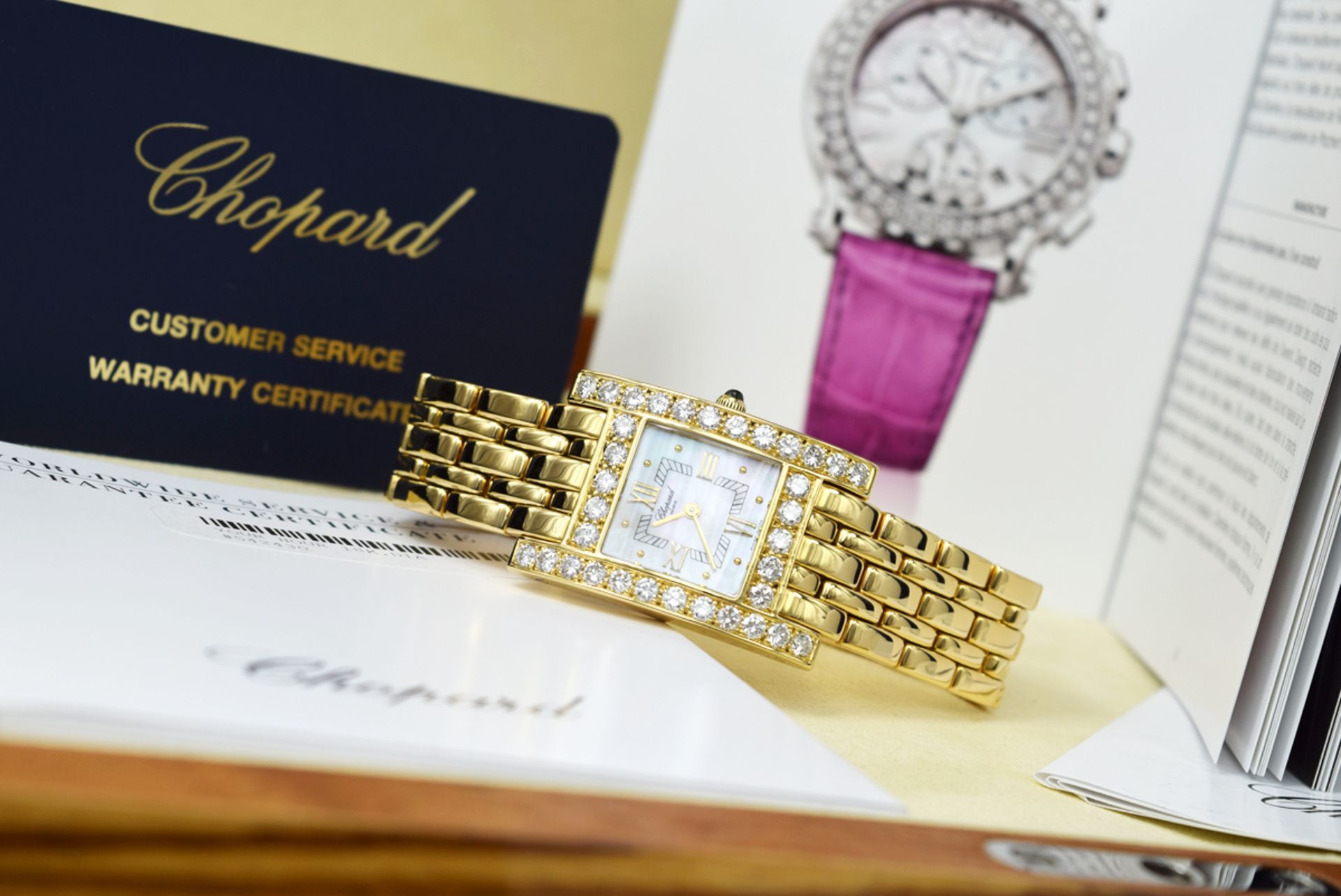 *WOW* Chopard Diamond 'H' / Your Hour 18k Gold and Diamonds w/ Mother of Pearl Dial