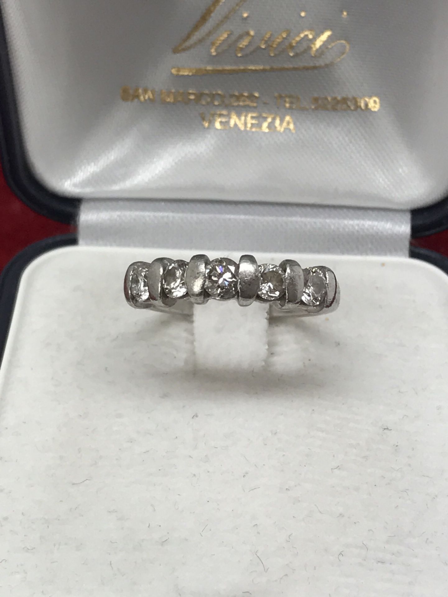 PLATINUM 5 X DIAMOND RING 1.00ct TOTAL