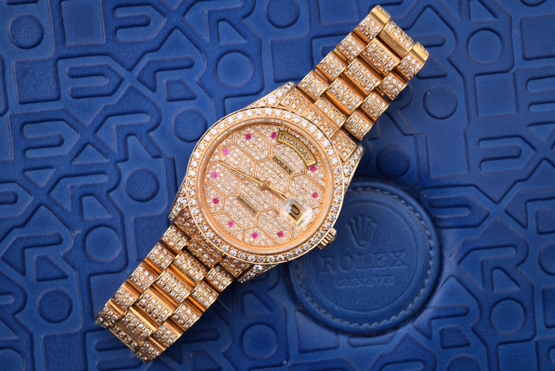 Mens Solid Gold Rolex Diamond/ Ruby Day-Date “Super President” Watch - Image 11 of 13