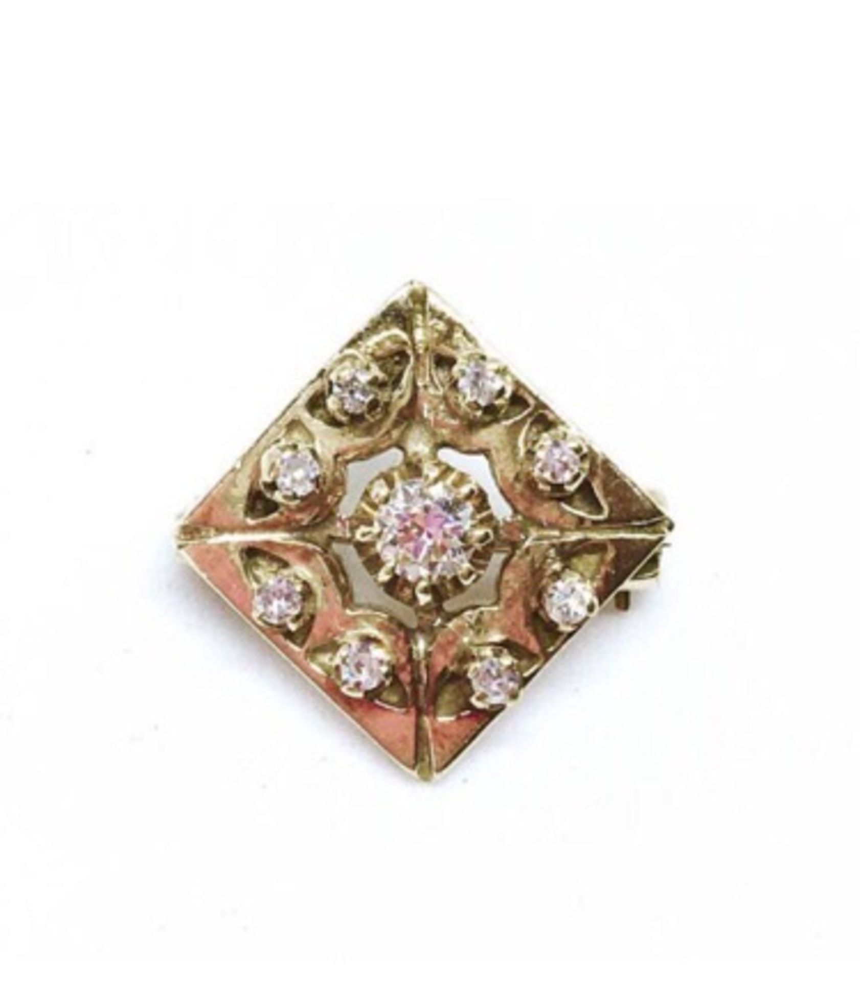 9ct GOLD DIAMOND BROOCH - Image 2 of 3