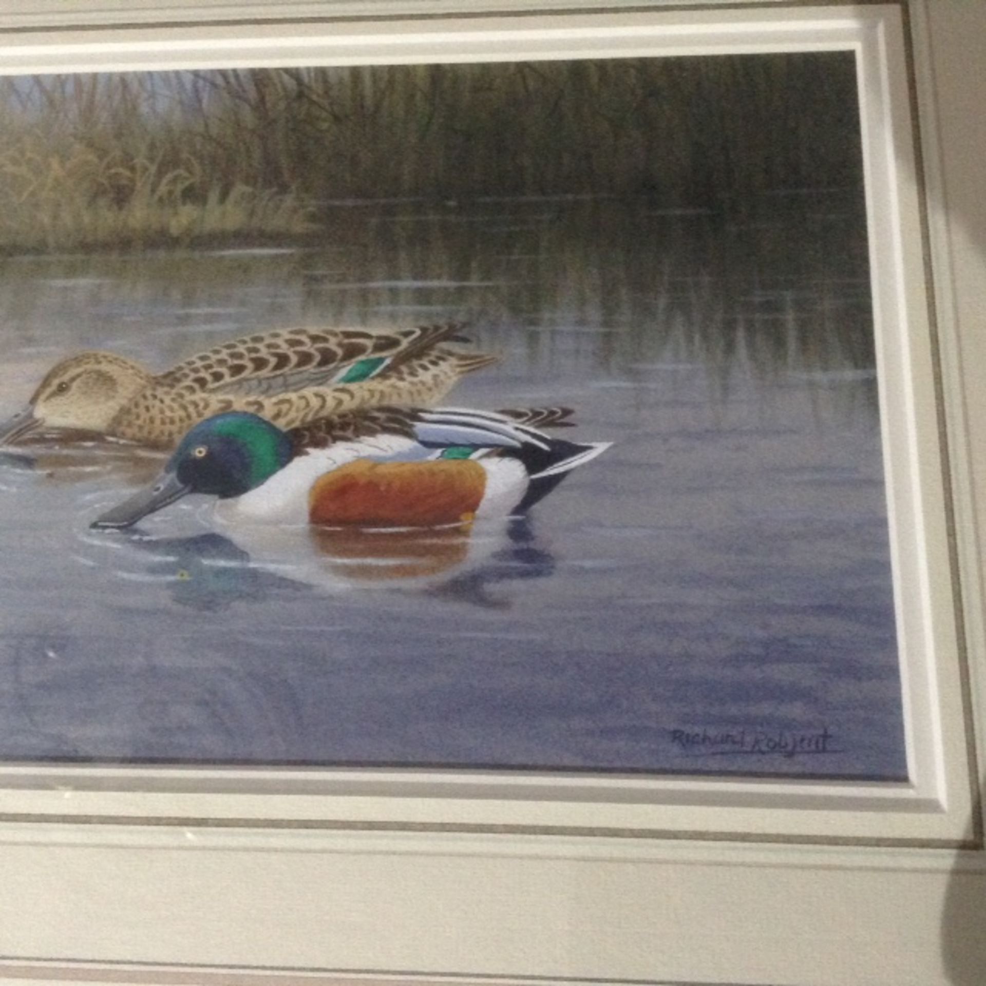 RICHARD ROBJENT (BORN 1937, BRITISH) "SHOVELERS" PAIR OF WATERCOLOURS, BOTH SIGNED - Image 6 of 7