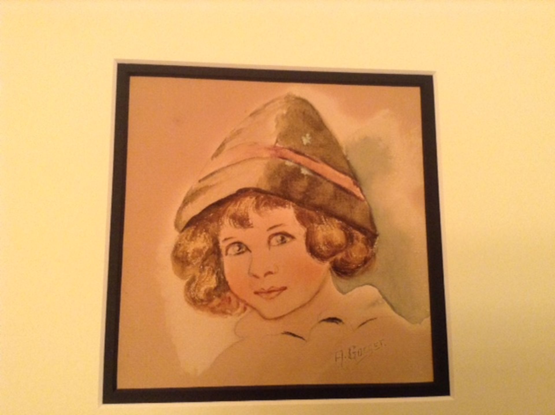 A.GOSSER SIGNED WATERCOLOUR - Image 2 of 2
