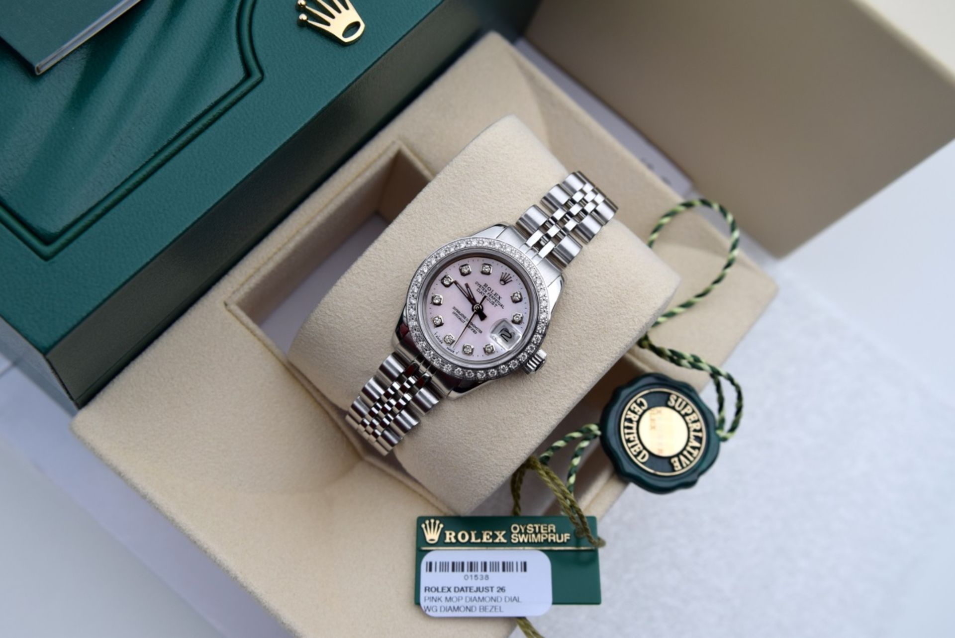 ♥ GORGEOUS ♥ Rolex *Diamond Encrusted* Pink Pearl Lady DateJust - Image 4 of 8