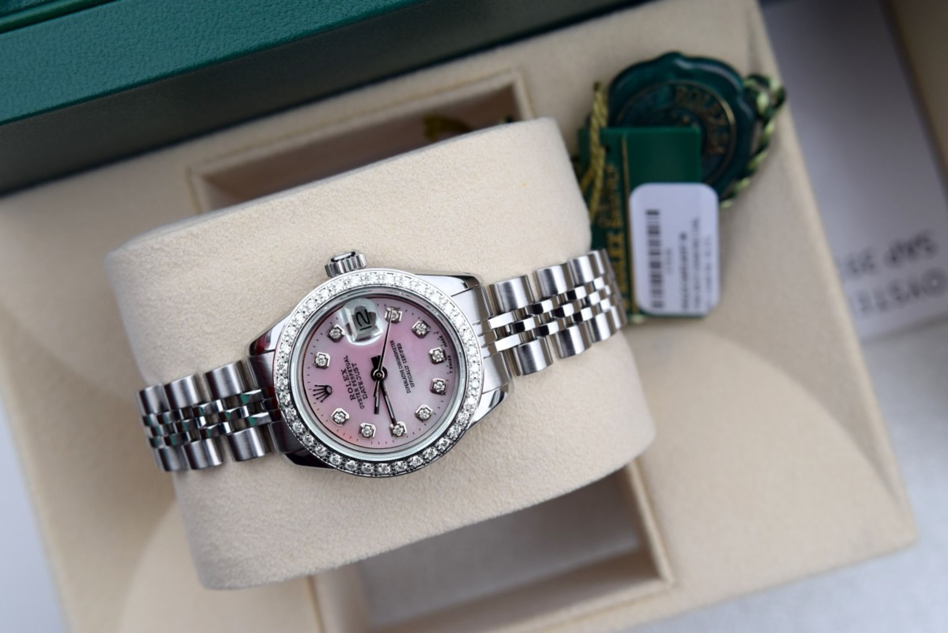 ♥ GORGEOUS ♥ Rolex *Diamond Encrusted* Pink Pearl Lady DateJust - Image 3 of 8