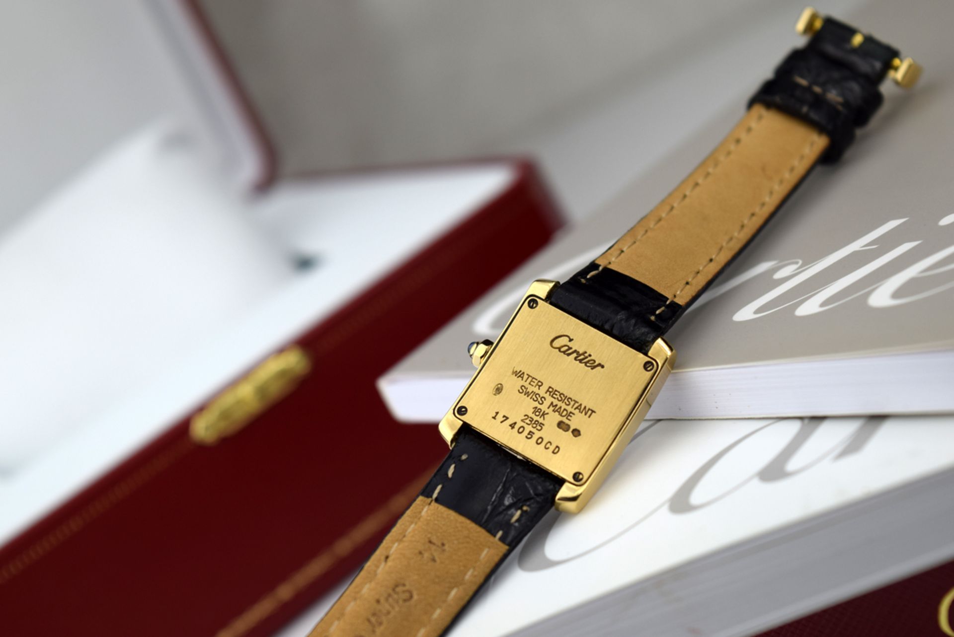 CARTIER TANK '2385' - 18K GOLD WITH BOX & DOCS. - Image 7 of 12