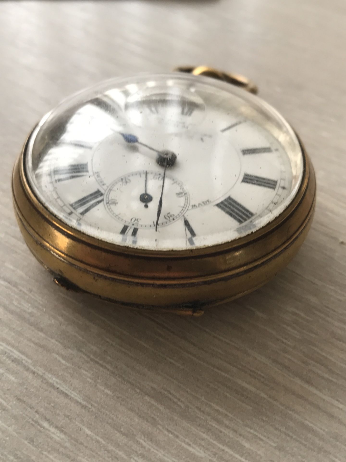 YELLOW METAL POCKET WATCH - Bild 2 aus 3