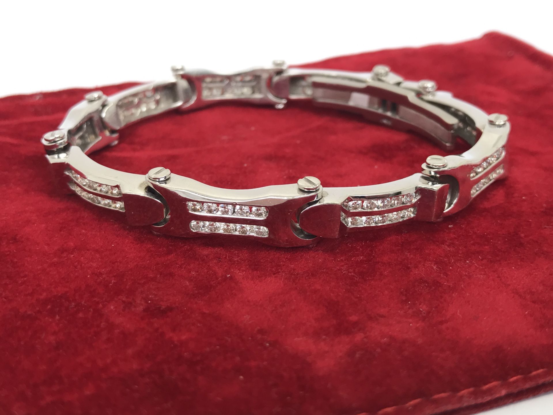 14k WHITE GOLD 3.00ct DIAMOND BRACELET