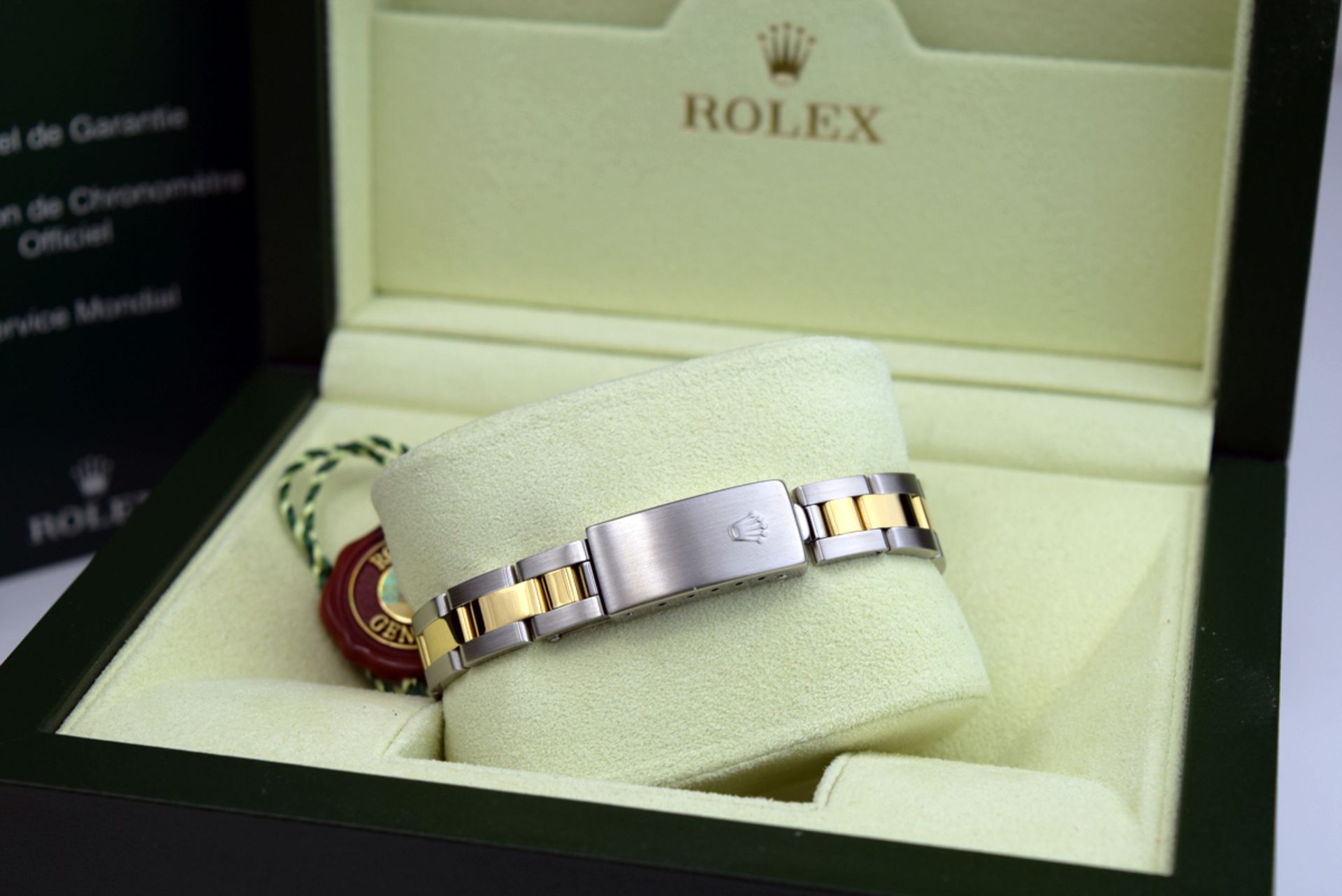 ROLEX - 18K GOLD & STEEL LADY OYSTER PERPETUAL with GREY ARABIC DIAL - Image 6 of 10