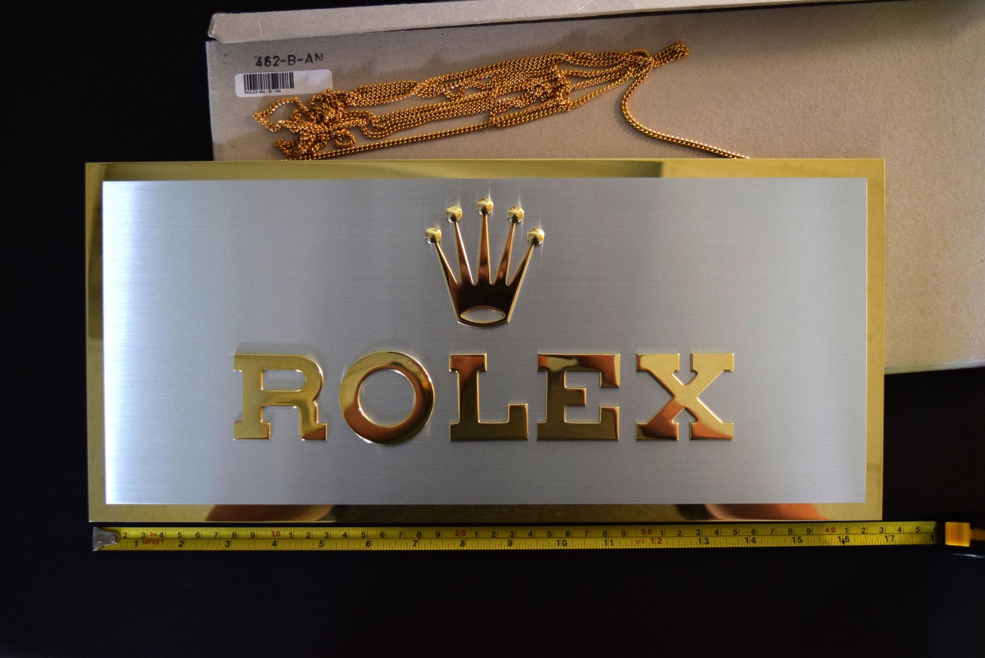 *RARE* Original Rolex Brass/ Gold Dealer Display Sign Memorabilia Collectable