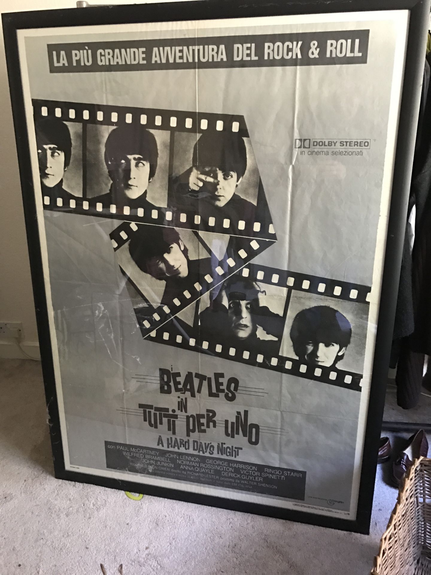 The Beatles Hard Day's Night Official Poster Italy 55"x39" Tutti Per Uno RARE!!! - Image 4 of 6