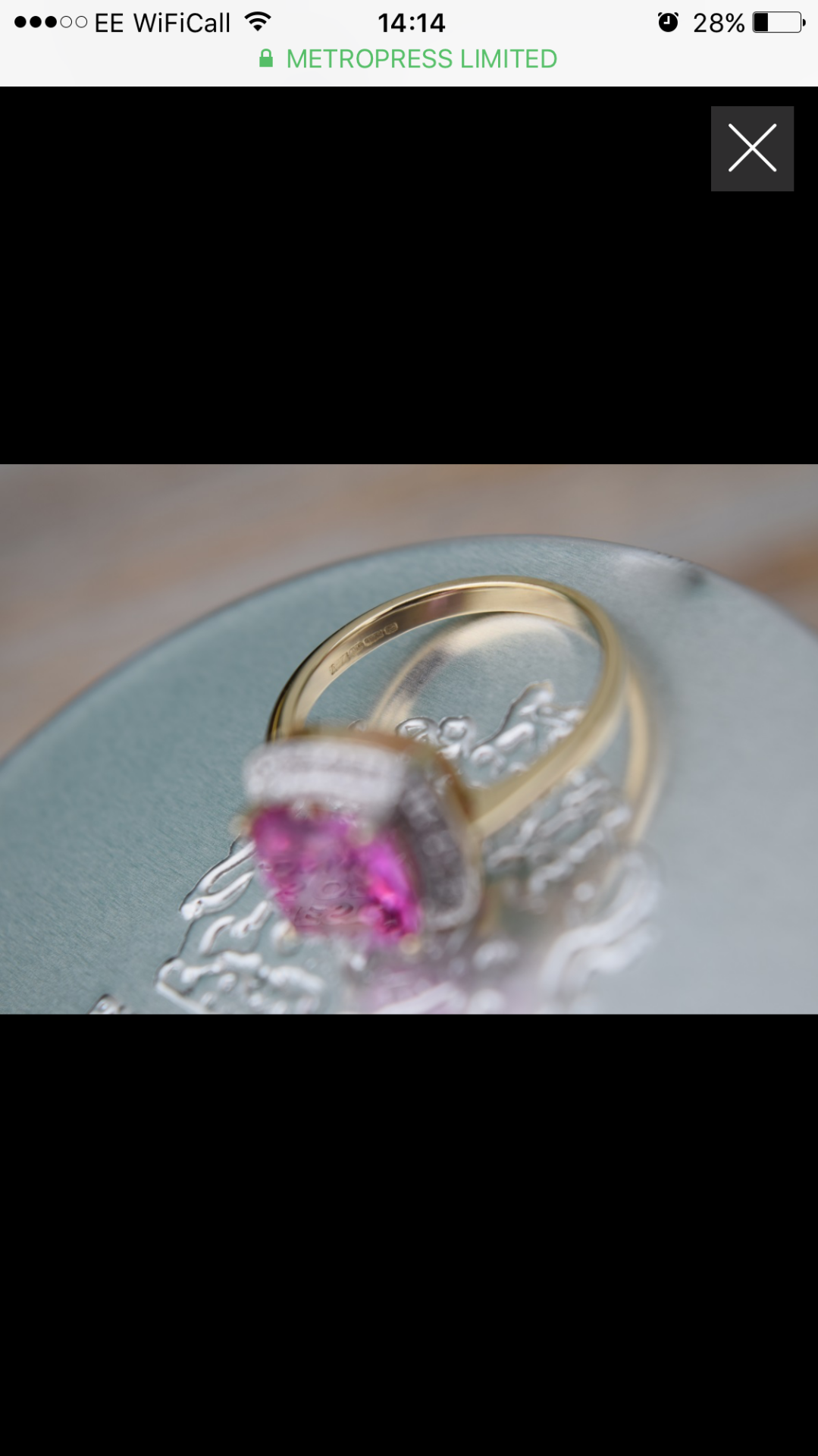 PINK STONE SET RING SET IN YELLOW GOLD HALLMARKED - Image 2 of 6