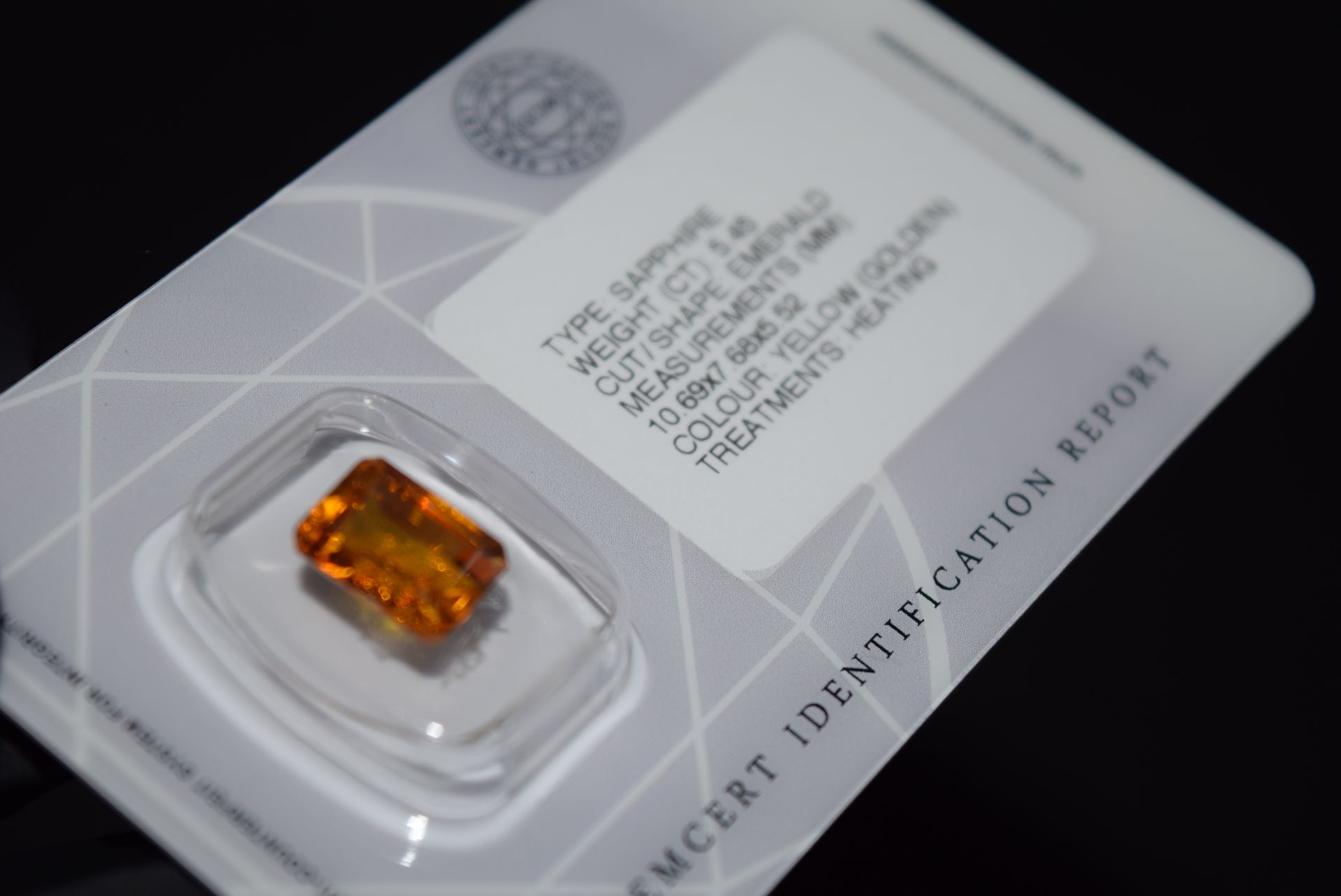 5.45CT YELLOW (GOLDEN) SAPPHIRE - GCIR SEALED - Image 2 of 3