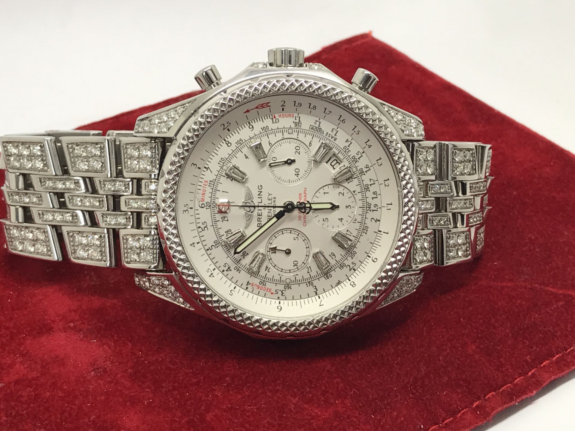 BREITLING FOR BENTLEY DIAMOND SET WATCH + BOX - Image 16 of 19