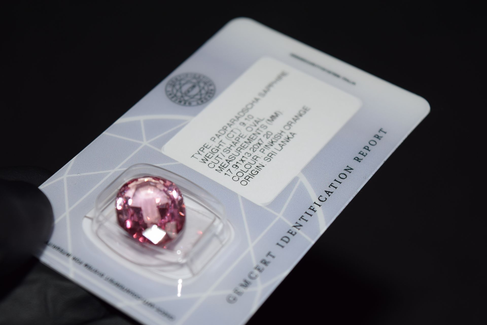 9.10CT PADPARADSCHA SAPPHIRE - GCIR SEALED