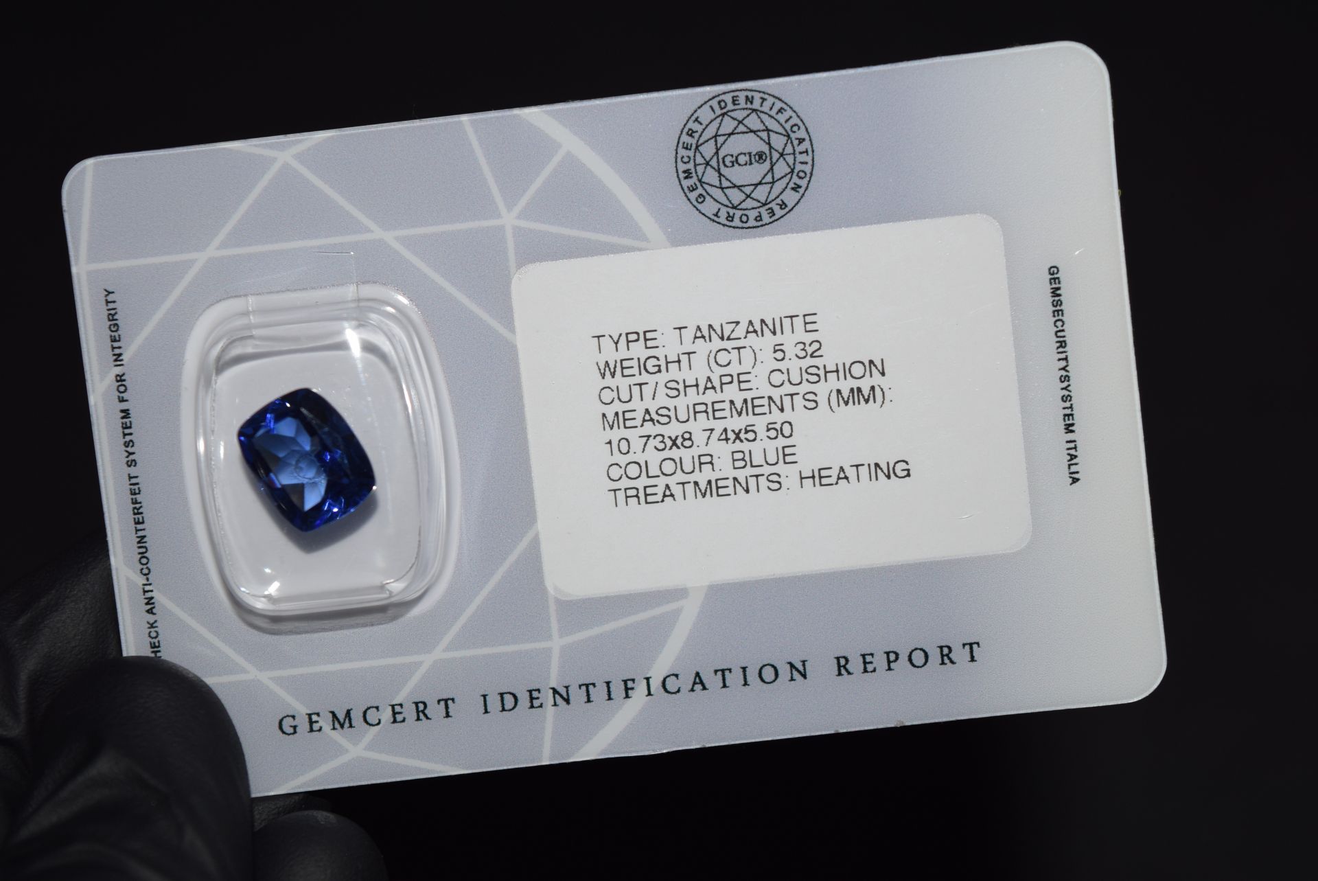 5.32CT TANZANITE - GCIR SEALED - Image 2 of 3