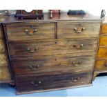 A 19th century mahogany chest of two short and three graduated long drawers, 123cm wide.