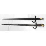 Two French model 1874 Epee Bayonets, 63cm long