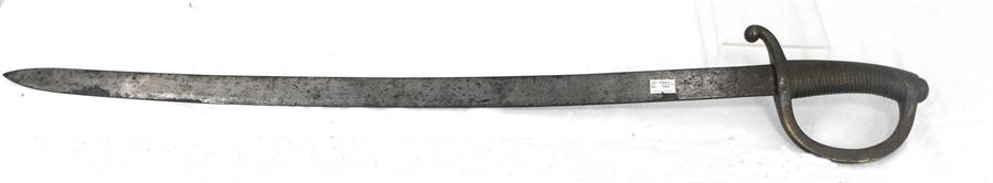 A Brass hilted cavalry Sabre 84cm long