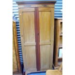 A mahogany hall cupboard, with two panelled doors, 77cm wide.