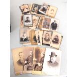A quantity of carte de visite portrait photographs (box)