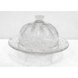 A French molded glass muffin dish, decorated with the Jewish Star of David - 24 cm Diameter