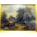 O.T. Clark, 'Country scene', oil on canvas, signed lower right, 38cm x 29cm.