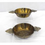 A pair of 19th century brass quaich, 12cm diameter.