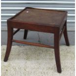 A mahogany stool on square tapering splay legs 40cm wide