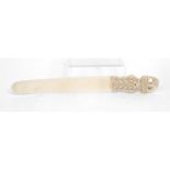 A late 19thC Anglo Indian ivory paper knife, surmounted an elephant 27cm high