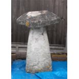 A staddle stone with mushroom top 77cm high