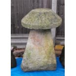 A staddle stone with mushroom top 75cm high