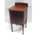 An Edwardian mahogany pot cupboard, 43cm wide