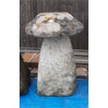 A staddle stone with mushroom top 74cm high