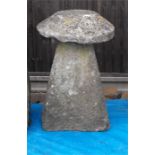 A staddle stone with mushroom top 75cm high