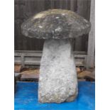 A staddle stone with mushroom top 75cm high