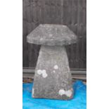 A staddle stone with mushroom top 79m high