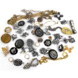 A quantity of German hunting brooches and other costume jewellery (box)