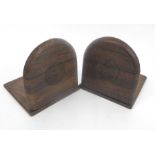 A pair of hardwood bookends, carved with the Second Punjab Regt. Crest.