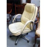 cream leather office chair.