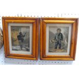 A pair of Baxter prints depicting chimney sweeps, 11cm x 15xm