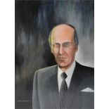 Simon Deeprose, portrait of Norman Tebbitt, oil on board, signed and dated 1994 65cm x 91cm