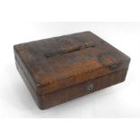 An early 20th century gentleman's crocodile skin travelling vanity box, initialled ECA.